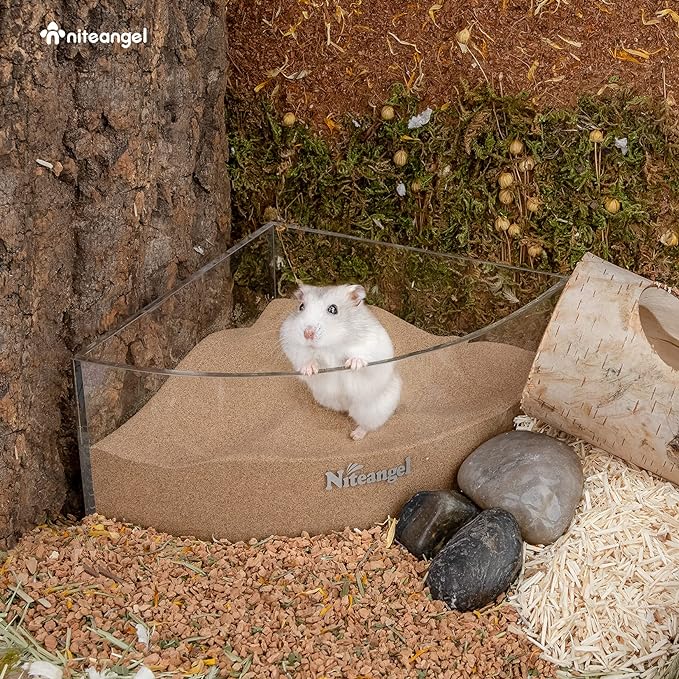 Niteangel Hamster Desert Bath Sand | No-Dust Bath or Potty Litter Sand for Hamster Chinchillas Gerbil Mice Degu or Other Small Pets