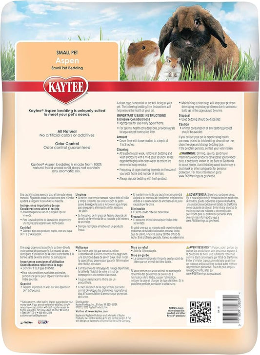 Kaytee Aspen Small Animal Pet Bedding For Pet Guinea Pigs, Rabbits, Hamsters, Gerbils, and Chinchillas, 52.4 Liters