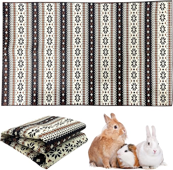 VCEPJH Large Rabbit Floor Mats for Indoor Rabbit Cage Liners Washable 78.7"X47.2" Reusable Bunny Rugs for Playpen Pad Soft Animal Cage Flooring Anti Slip Pet Carpet for Ferret Guinea Pig Bedding