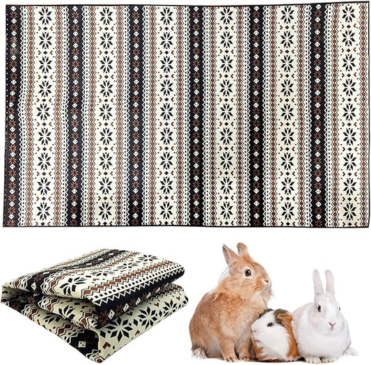 VCEPJH Large Rabbit Floor Mats for Indoor Rabbit Cage Liners Washable 78.7"X47.2" Reusable Bunny Rugs for Playpen Pad Soft Animal Cage Flooring Anti Slip Pet Carpet for Ferret Guinea Pig Bedding
