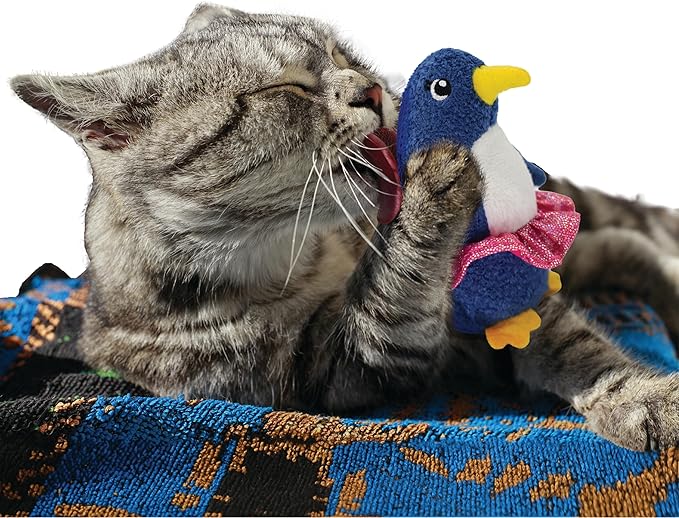 Jumpaws 2 Pack Interactive Catnip and Feather Cat Toys, Circus Penguin and Seal Catnip Toys, Accessories for Indoor Cat, Catnip Plush Toys with Natural Feathers and Rattles