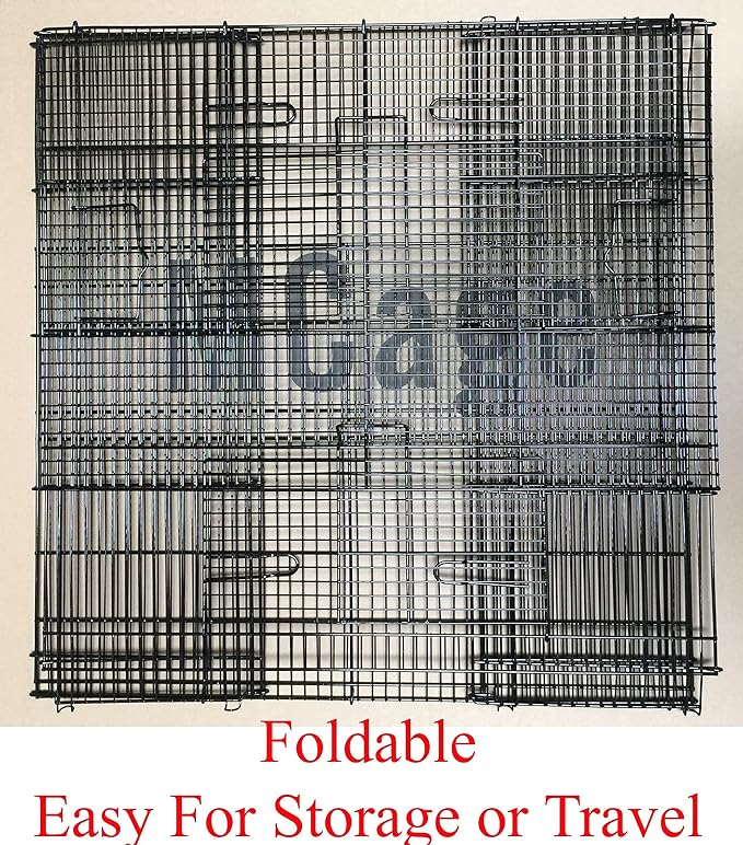 3-Levels Easy Portable Collapsible Ferret Chinchilla Sugar Glider Rats Mouse Animal Critter Bite-Proof Metal Carrier Travel Cage with Narrow 3/8-Inch Bar Spacing Easy to Setup No Tools Needed