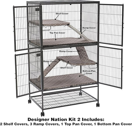 MidWest Homes for Pets Ferret Nation & Critter Nation Accessories Kit, Designer Diamond Print, Kit 2