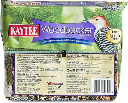 Kaytee Woodpecker Seed Cake, Wild Bird Food, 1.85 Pounds (Pack of 2)