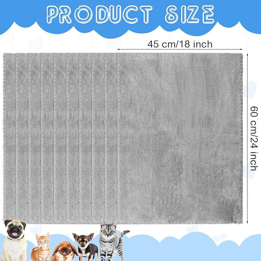 SmoothNovelty 5 Pcs Waterproof Guinea Pig Blankets Washable Small Animal Pee Pad Pet Blanket Sleep Bedding Mats Absorbent Guinea Pig Cage Liner Reusable Pet Sleep Pad(Gray,18" X 24",Classic)
