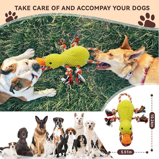 YZHDUXIU Tug of War Dog Toy, Squeaky Dog Toys Interactive Duck Puppy Toys to Keep Them Busy
