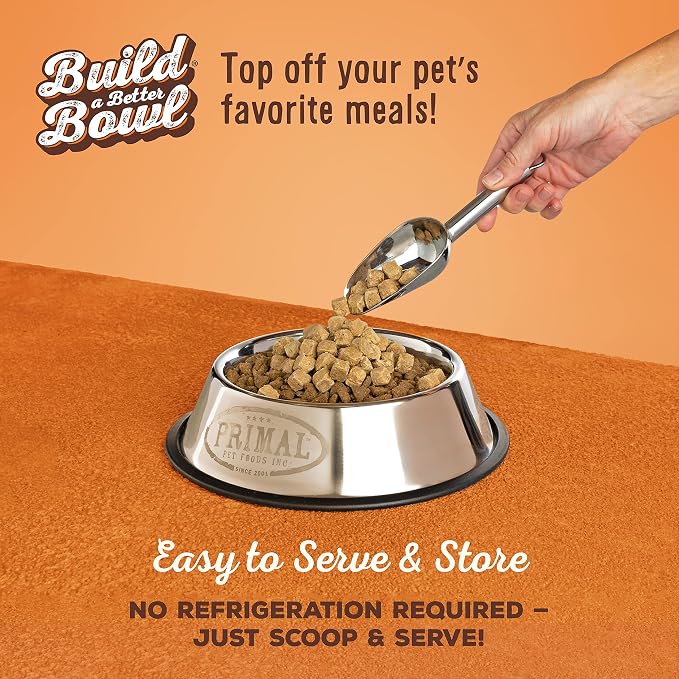 Primal Dog Food Toppers & Cat Food Toppers, Cupboard Cuts, Grain Free Meal Mixers with Probiotics, Raw Freeze Dried Dog Treats & Cat Treats, Great for Training (Beef, 18 oz)