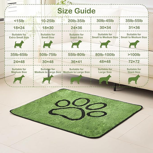 Qeils Reusable Dog Pee Pads, 2 Pack Super Absorbent & Leakproof Washable Puppy Pads with Soft Green Top Layer, for Potty Training, Crates, Couch, Car Seats & Pet Beds, 18"x 30"