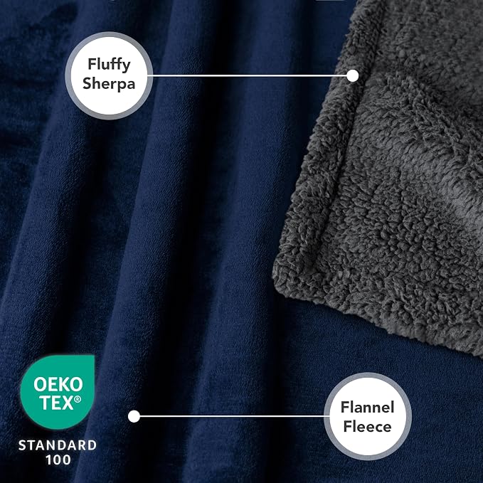 PetAmi Dog Blanket for Small Medium Dogs Cats Puppies Kittens, Soft Sherpa Fleece Pet Blanket Throw, Reversible Plush Couch Cover Protector for Crate Carrier Chair, Machine Washable, 40x29, Blue Gray