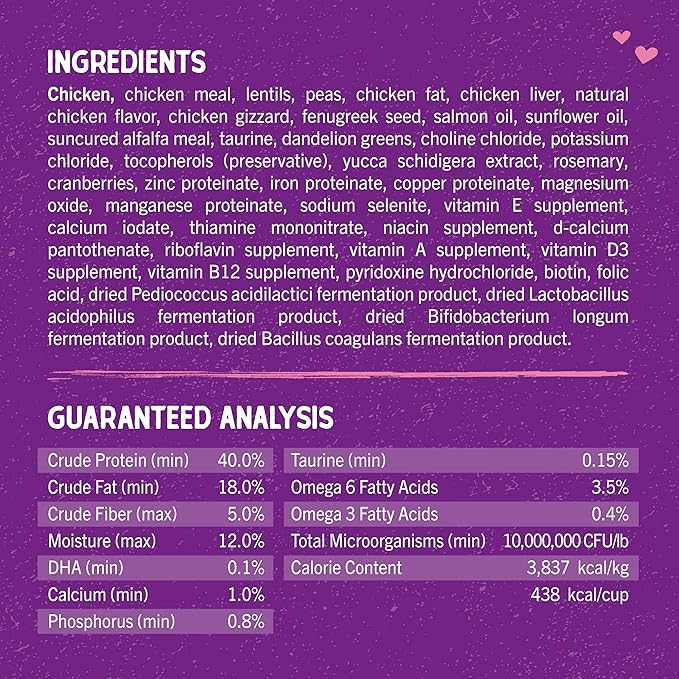 Stella & Chewy's Raw Coated Premium Kibble Cat & Kitten Food – Grain Free, Protein Rich Meals – Cage-Free Chicken for Kittens Recipe – 2.5 lb. Bag