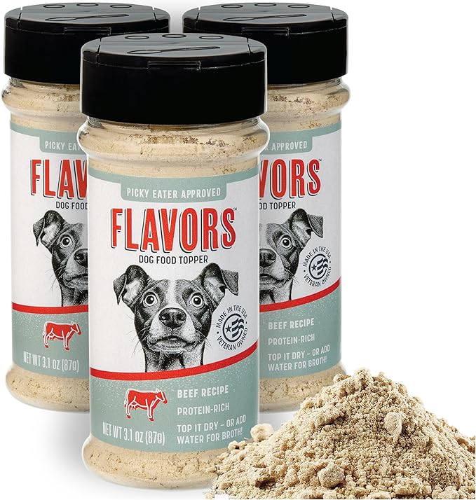BEAUMONT BASICS Flavors Dog Food Topper, Freeze-Dried, Grain-Free, (3 Pack), 3.1 oz - Beef Recipe