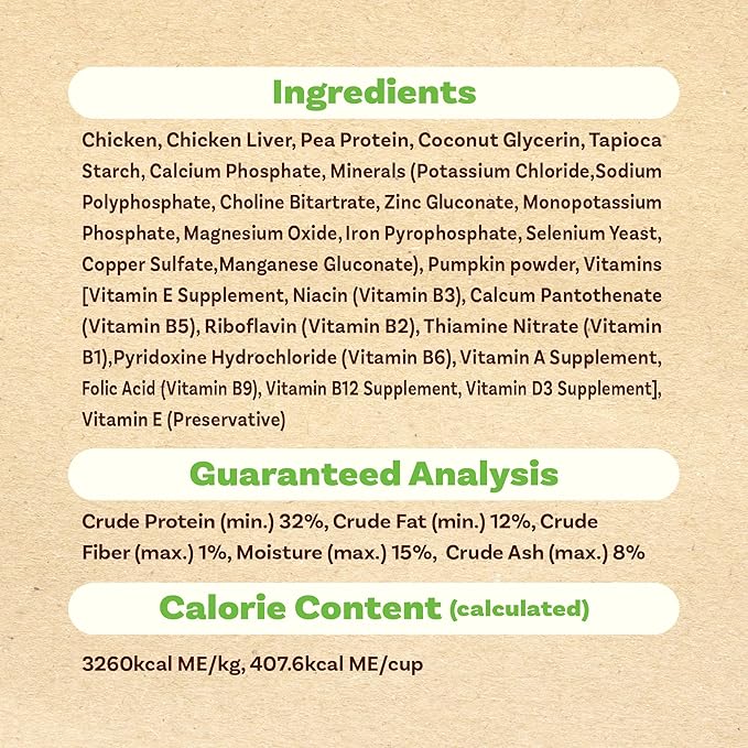 A Freschi srl Air-Dried Puppy & Adult Dog Food - Real Chicken Recipe | Grain-Free | High-Protein for Toy, Small & Large Breeds | Ideal for Picky Eaters, 2.2 lb Bag