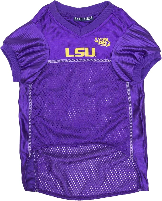 Pets First NCAA College LSU Tigers Mesh Jersey for DOGS & CATS, X-Small.Licensed Dog Jersey with your Favorite Football/Basketball College Team