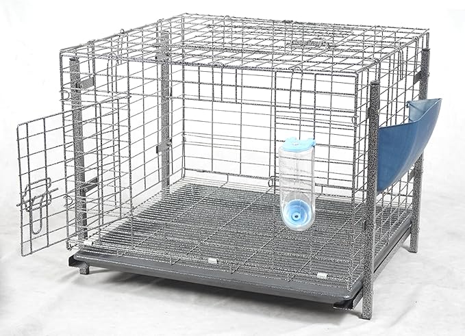 Stackable Rabbit Cage with Feeder and Water Bottle, 24 x 24 x 16 inches, Guinea Pig Ferret Bunny Hutch (1)