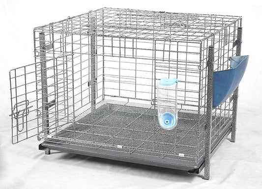 Stackable Rabbit Cage with Feeder and Water Bottle, 24 x 24 x 16 inches, Guinea Pig Ferret Bunny Hutch (1)