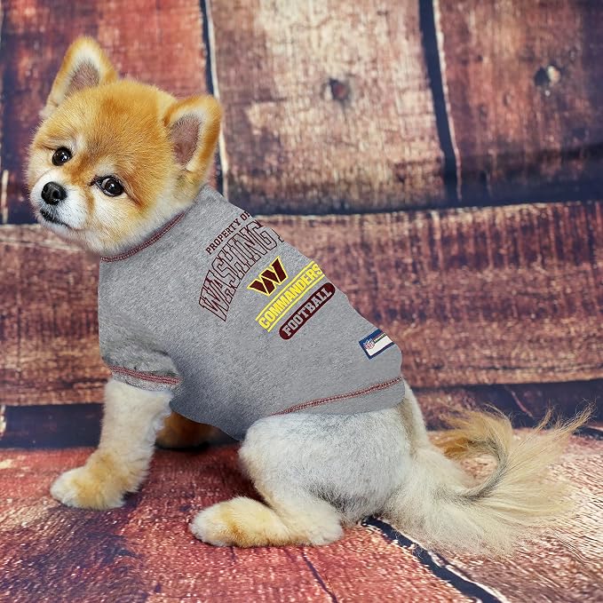 NFL Washington Commanders Dog T-Shirt Medium. - Licensed Shirt for Pets Team Colored with Team Logos- Premium Stretchable Materials for the Comfort of Your Dog & Cat