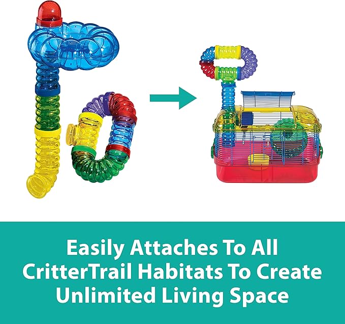 Kaytee CritterTrail Fun-nel Loop-D-Loop Accessory Kit Small Animal Habitat Tubes (2 Inch Diameter Tubes)