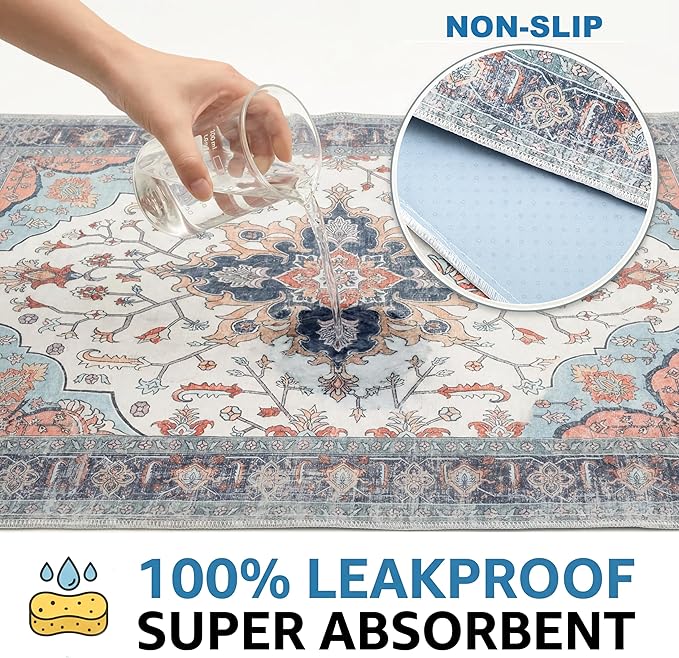 Washable Guinea Pig Pee Pads，Absorbent Reusable Guinea Pig Cage Liners，Waterproof,Leak-Proof & Non-Slip Potty Pads for Small Animals Rabbit Hamster Rat(Blue Floral, 24" x48" )