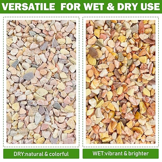 2.2LB Natural Gravel Pebbles, 1/4 Inch Gravel Stones for Succulent and Cactus, Aquariums, Terrarium, Vases and Indoor Outdoor Gardening,Gold