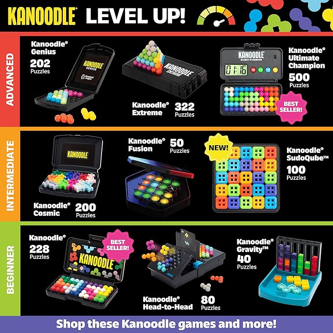 Educational Insights Kanoodle Gravity - 3D Brain Teaser Puzzles for Kids, Spatial Puzzle Games for Adults, Teens and Kids, Problem Solving Toys and Logic Puzzles, Single Player Games