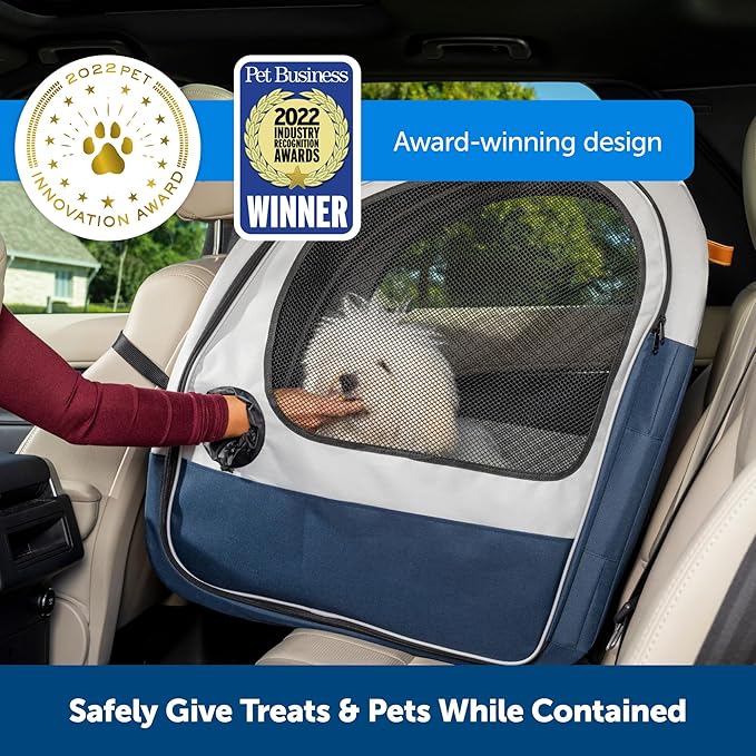 PetSafe Happy Ride Collapsible Dog Car Crate, Foldable Travel Crate for Pets Up to 60 Lbs