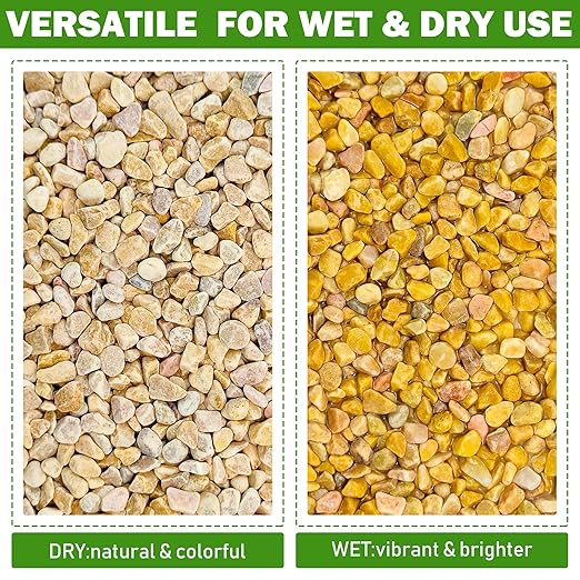2.2LB Natural River Rocks Pebbles, 1/4 Inch Decorative Gravel for Succulents, Cactus, Aquariums, Terrarium, Vases and Garden Landscaping,Yellow