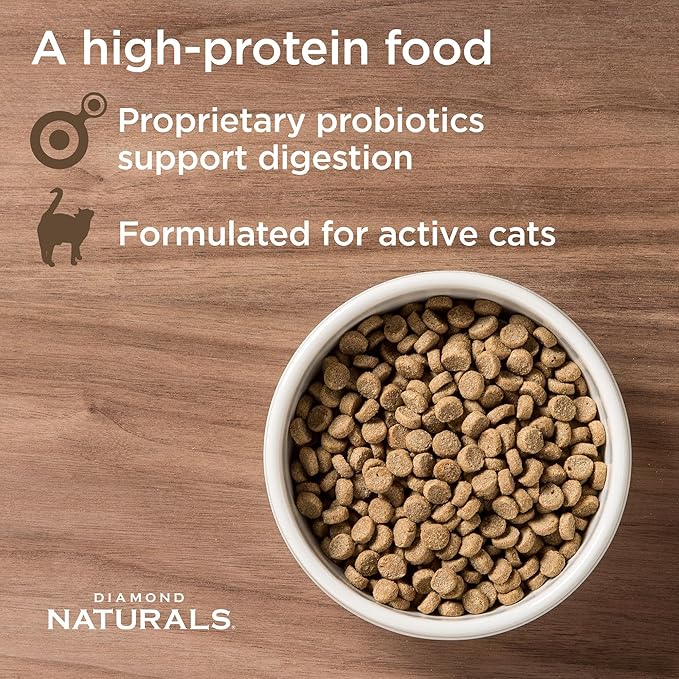 Diamond Naturals Active Cat Adult Dry Cat Food Chicken Protein Formula from Cage-Free Chicken with Superfoods, Probiotics, Antioxidants and Essential Nutrients 6lb