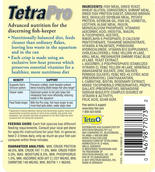 TetraPro Tropical Crisps 6.70 Ounces, Fish Food, Advanced Clear Water Formula (Pack of 2)