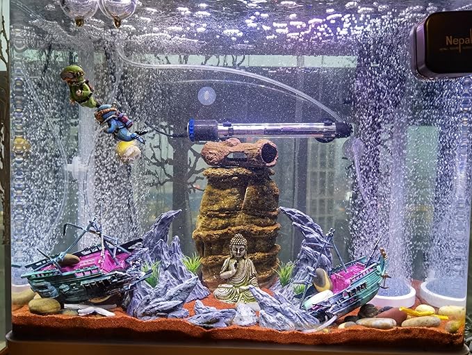 AWXZOM “Soul Valley” Aquarium Ornaments Aquarium Decoration Model Kits, Include 7 pcs Resin Imitation Stone