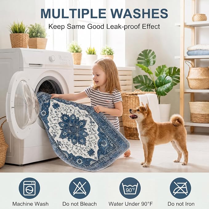 Washable Guinea Pig Pee Pads,Absorbent Reusable Guinea Pig Cage Liners,Waterproof,Leak-Proof & Non-Slip Potty Pads for Small Animals Rabbit Hamster Rat.(Dark Navy Floral,24"x48")