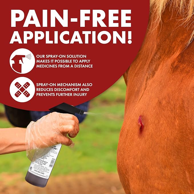 Underwood Horse Medicine - Wound Spray for Fast, Easy & Effective Healing of Cuts, Scrapes, Tears & Punctures Without Wrapping or Flushing – Sting-Free Wound Care for Horses, Dogs & More – 2-Pack