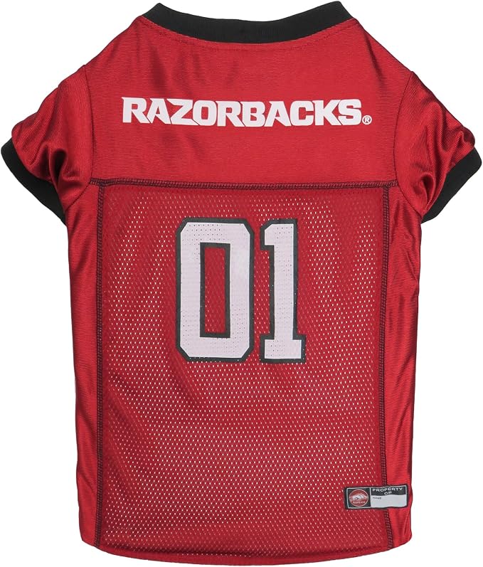 Pets First NCAA College Arkansas Razorbacks Mesh Jersey for DOGS & CATS, X-Large. Licensed Dog Jersey with your Favorite Football/Basketball College Team