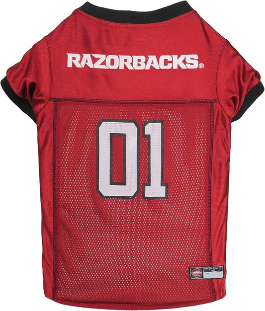 Pets First NCAA College Arkansas Razorbacks Mesh Jersey for DOGS & CATS, X-Large. Licensed Dog Jersey with your Favorite Football/Basketball College Team
