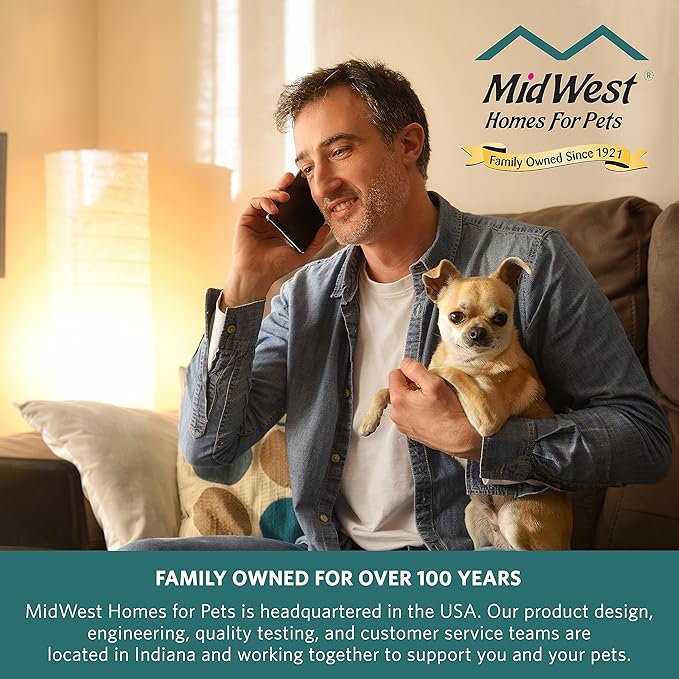 MidWest Homes for Pets QuietTime Dog Bed - Gray Faux Fur Bolster, Ultra-Soft and Machine Washable, Fits 42-Inch Crates and Carriers, for Large Breed Dogs