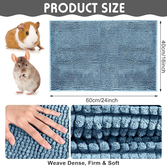 Amylove 4 Pcs Guinea Pig Cage Liner Washable Fleece Pee Pads Pet Dog Cat Bedding Training Mat for Small Animal Guinea Pig Puppy Bunny Hamster(16 x 24 Inch,Rectangular,Mixed Color)
