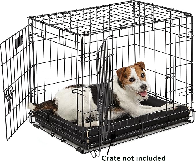 MidWest Homes for Pets Small QuietTime MAXX Ultra-Rugged Dog Bed, Water & Odor Resistant, Bolstered Edge, Non-Slip Bottom, Fits 24-inch Crates, Black