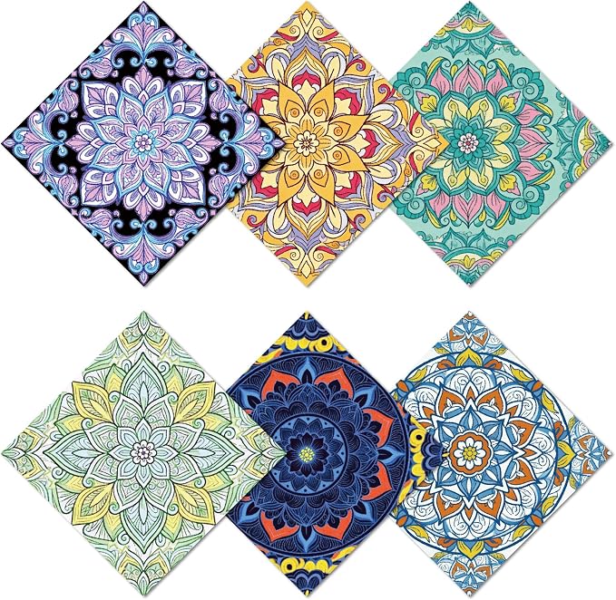 CREATCABIN 6Pcs Glasses Cleaning Cloth Microfiber Cleaning Cloths Multicolor Floral Glasses Cleaner Wipes Soft Microfiber Reusable for Eyeglasses Camera Lens Laptops Screens Phone 6 x 6 Inch Mantra