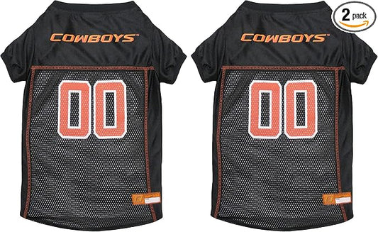 NCAA College Oklahoma State Cowboys Mesh Jersey for Dogs & Cats, Large. Licensed Big Dog Jersey with Your Favorite Football/Basketball College Team (Pack of 2)