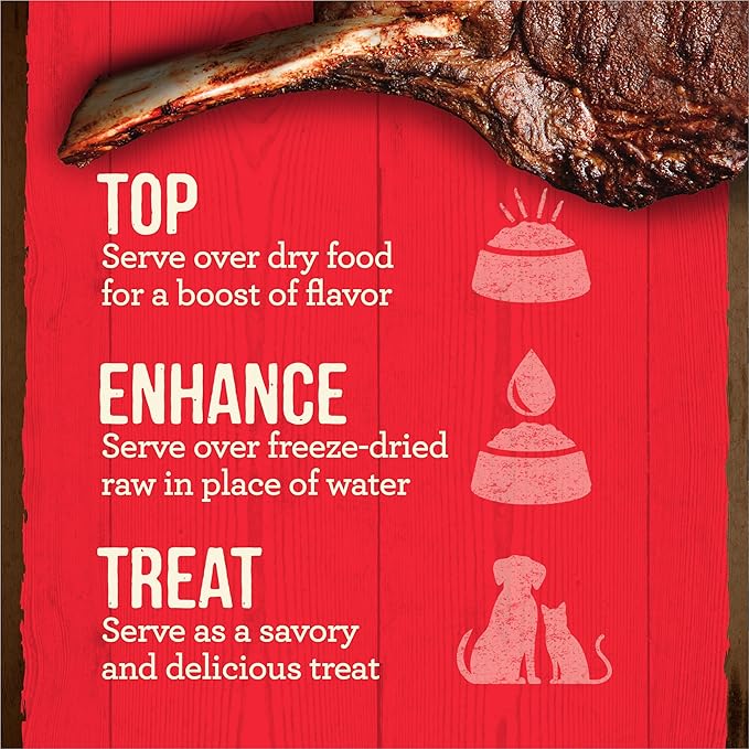 Merrick Grain Free Beef Bone Broth Dog and Cat Food Topper, Premium Grain-Free Complement, 16 oz. Pouch