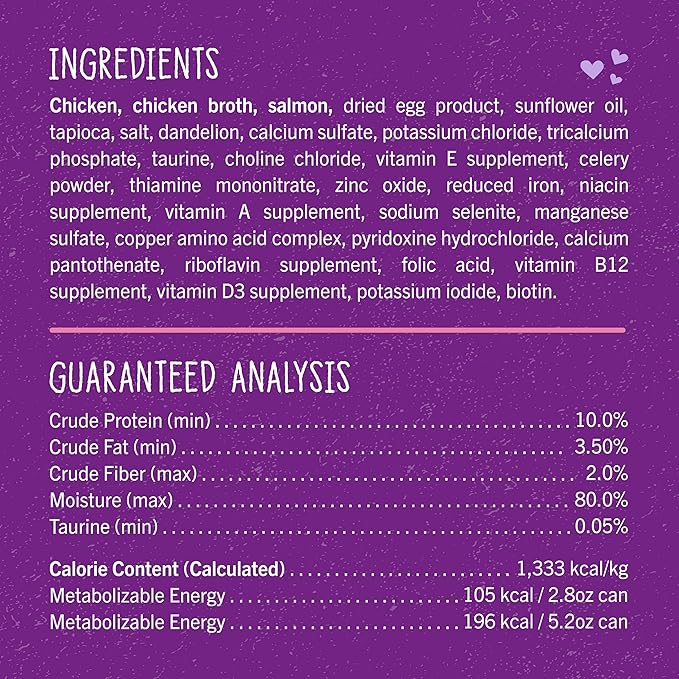 Stella & Chewy's Carnivore Cravings Purrfect Paté - Premium Grain-Free Wet Cat Food - Chicken & Salmon Recipe - High Protein with Bone Broth - Perfect for Picky Eaters - 5.2oz Cans (24 Pack)
