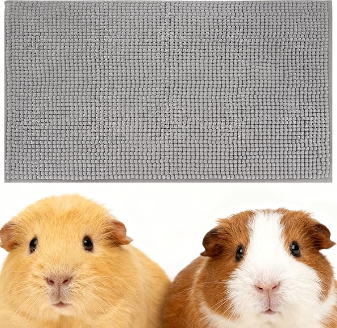 Mygeromon Guinea Pig Cage Liner Washable 23×15 Inch Rabbit Bedding Mat Reusable Bunny Pads for Small Animal (Grey)