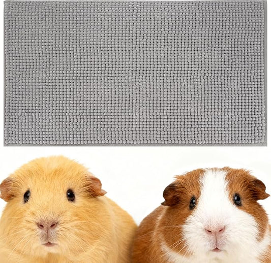 Mygeromon Guinea Pig Cage Liner Washable 23×15 Inch Rabbit Bedding Mat Reusable Bunny Pads for Small Animal (Grey)