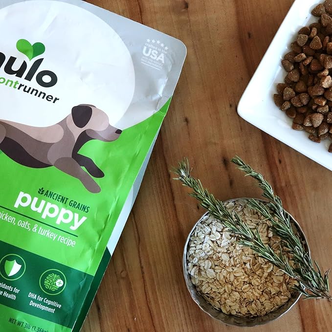 Nulo Frontrunner Puppy Food - High-Protein Chicken, Oats & Turkey Recipe Kibble, Natural Dry Dog Food with DHA, Ancient Grains, Probiotics, Taurine, Omega 3 for Small, Medium & Large Breeds, 5lb Bag