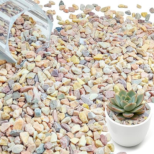 1.1LB Natural Gravel Pebbles, 1/4 Inch Gravel Stones for Succulent and Cactus, Aquariums, Terrarium, Vases and Indoor Outdoor Gardening,Gold