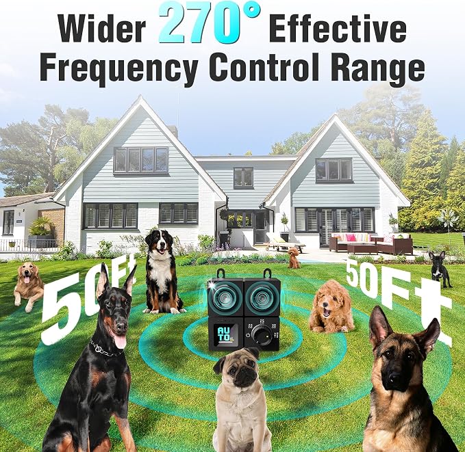 Anti Barking Device for Dogs, Ultrasonic Dog Bark Deterrent Devices with 4 Modes Up to 50ft, Dog Barking Deterrent Devices, Bark Box, Barking Control Devices for Dog Training in Outdoor/Indoor(2026)