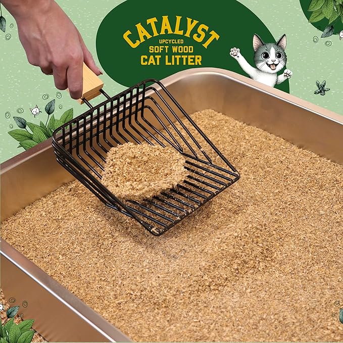 Catalyst Natural Soft Wood Cat Litter (2 Pack, 10lb Bags) - Superior Odor Control, Strong Clumping, Low Dust, and Biodegradable (10lb, Set of 2, Unscented)
