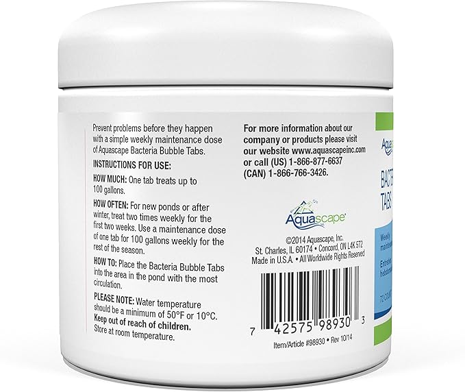 Aquascape 98930 Beneficial Bacteria Bubble Tabs - 72 Count for Pond Water Feature and Garden