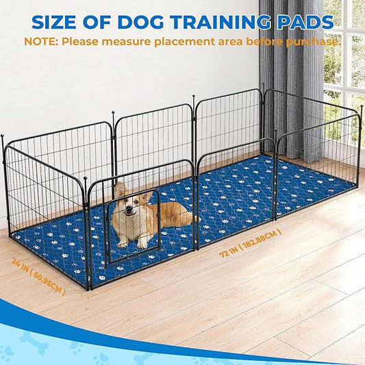 Fostanfly Washable Dog Pee Pads, 1 Pack 24''x72''(2x6ft) Non Slip Reusable Puppy Pee Pads with Great Urine Absorption, Dog Mats for Whelping, Potty, Runner Rug for Hallway, Entryway, Bedroom, Blue