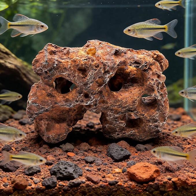 M2cbridge Large Aquarium Resin Holey Rock Decorations Hideouts Mountain Hideaway Caves Aquascaping Color A