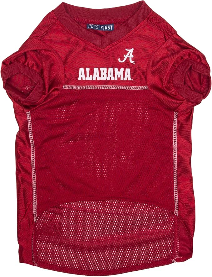 NCAA College Alabama Crimson Tide Mesh Jersey for Dogs & Cats, Small. Licensed Big Dog Jersey with Your Favorite Football/Basketball College Team (Pack of 2)